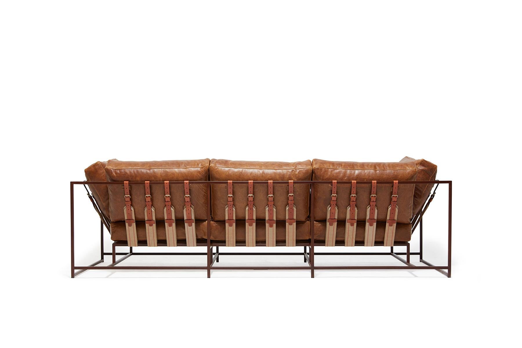 rust leather sofa