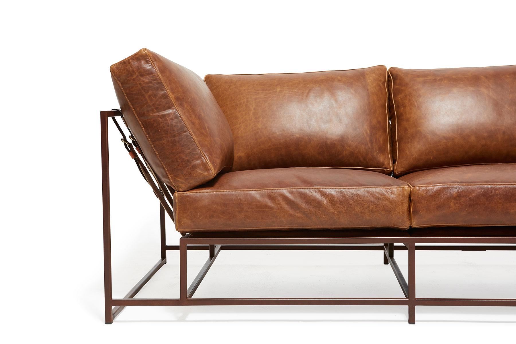 rust leather couch