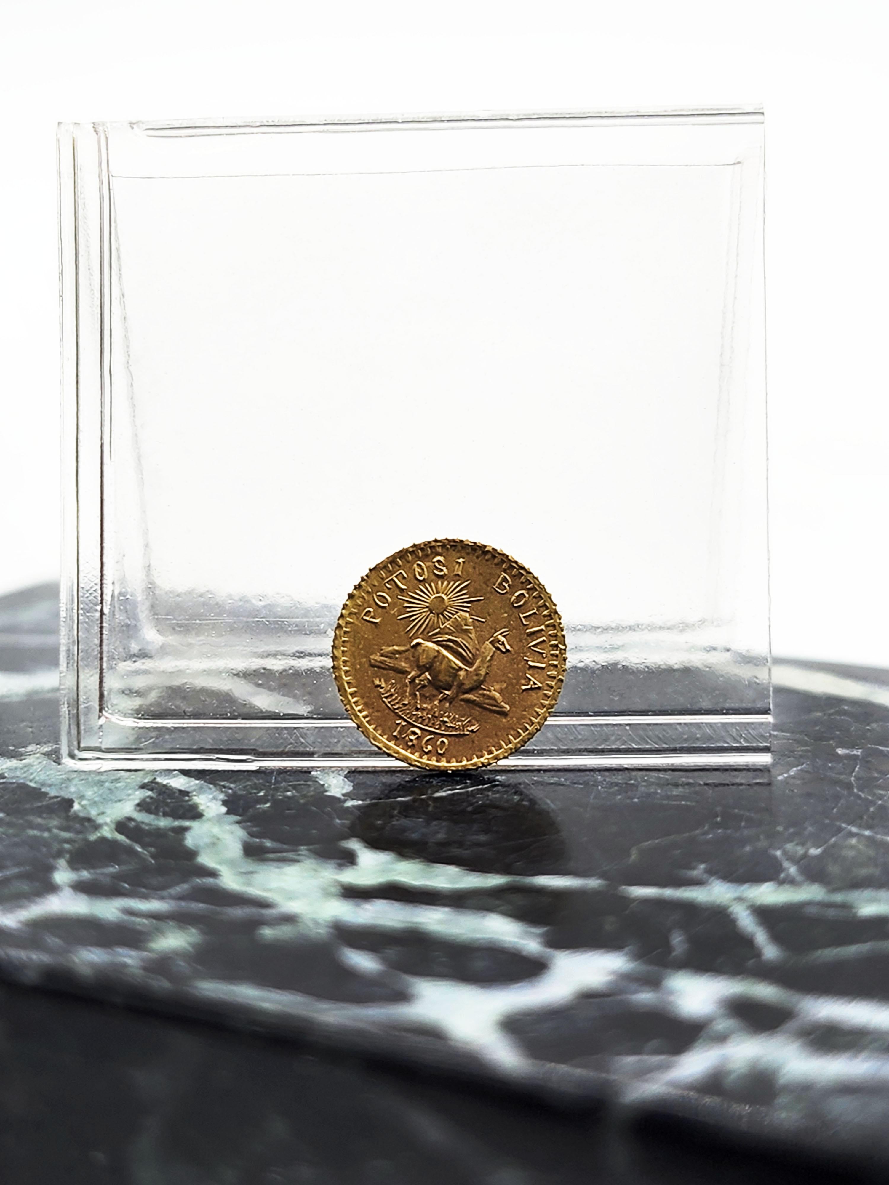 Potosi medal Gold Bolivia 1860s For Sale 3