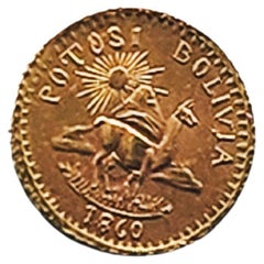 Potosi medal Gold Bolivia 1860s