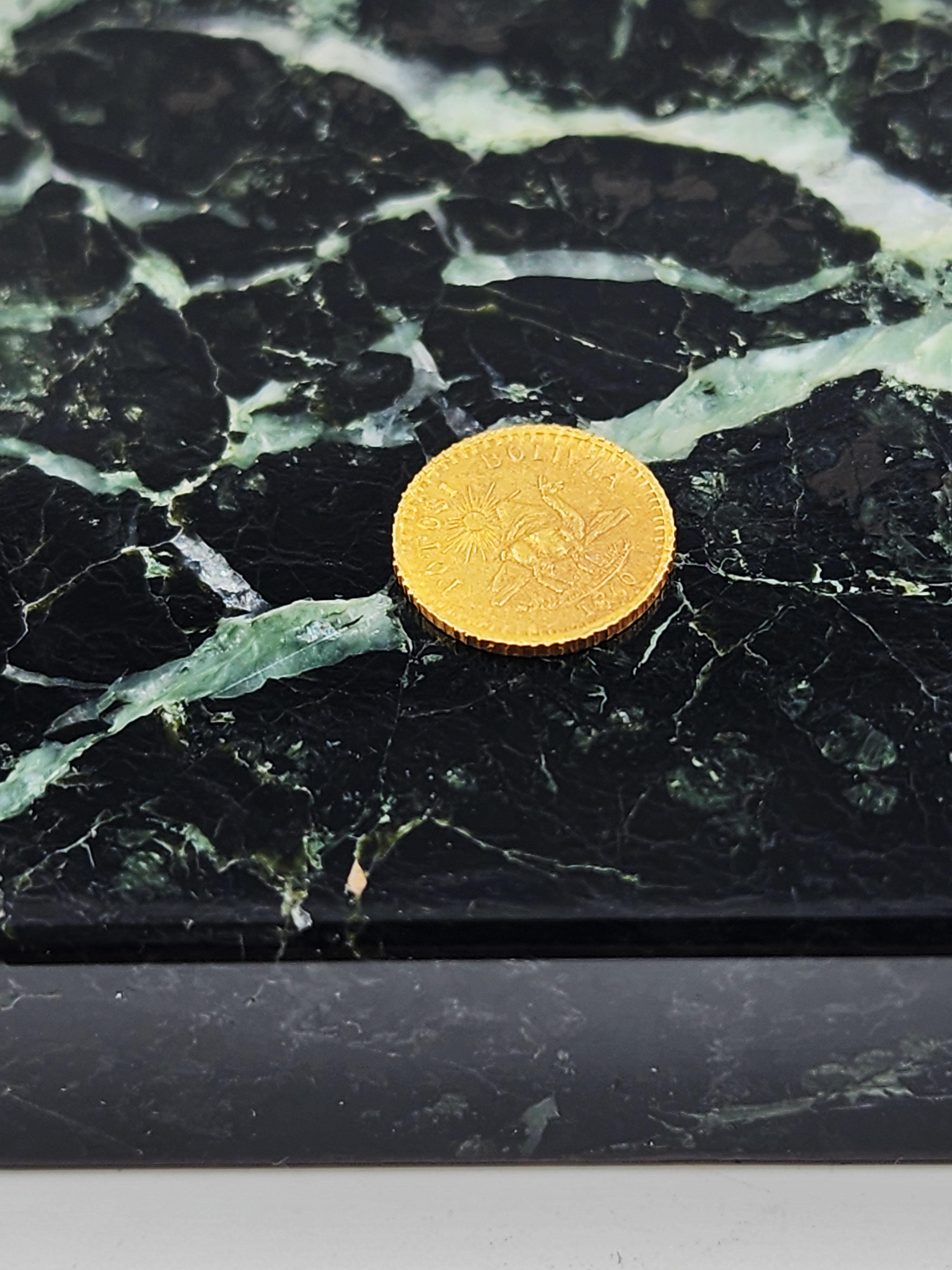 Folk Art Potosi medal Gold Bolivia 1860s For Sale