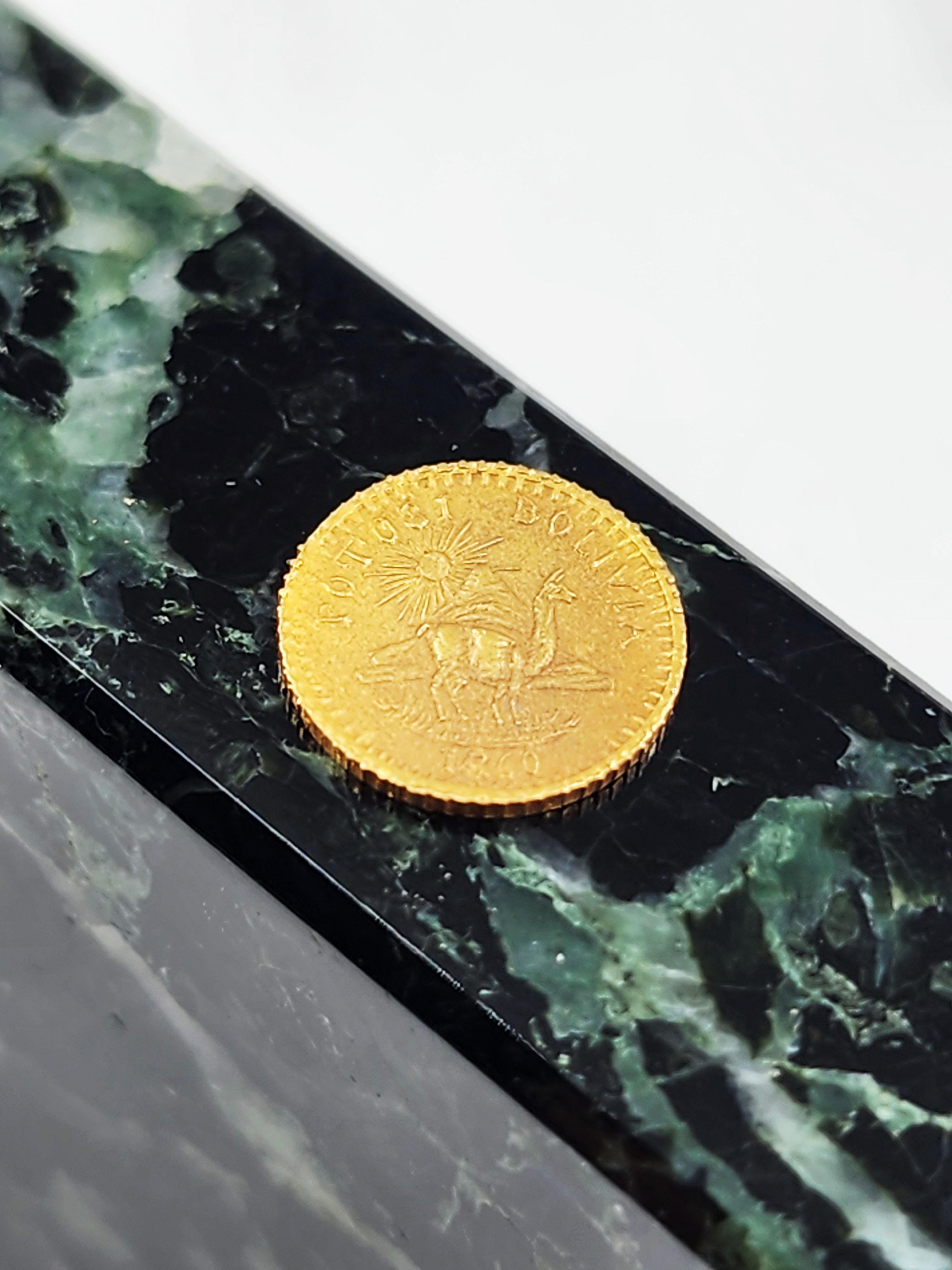 Bolivian Potosi medal Gold Bolivia 1860s For Sale