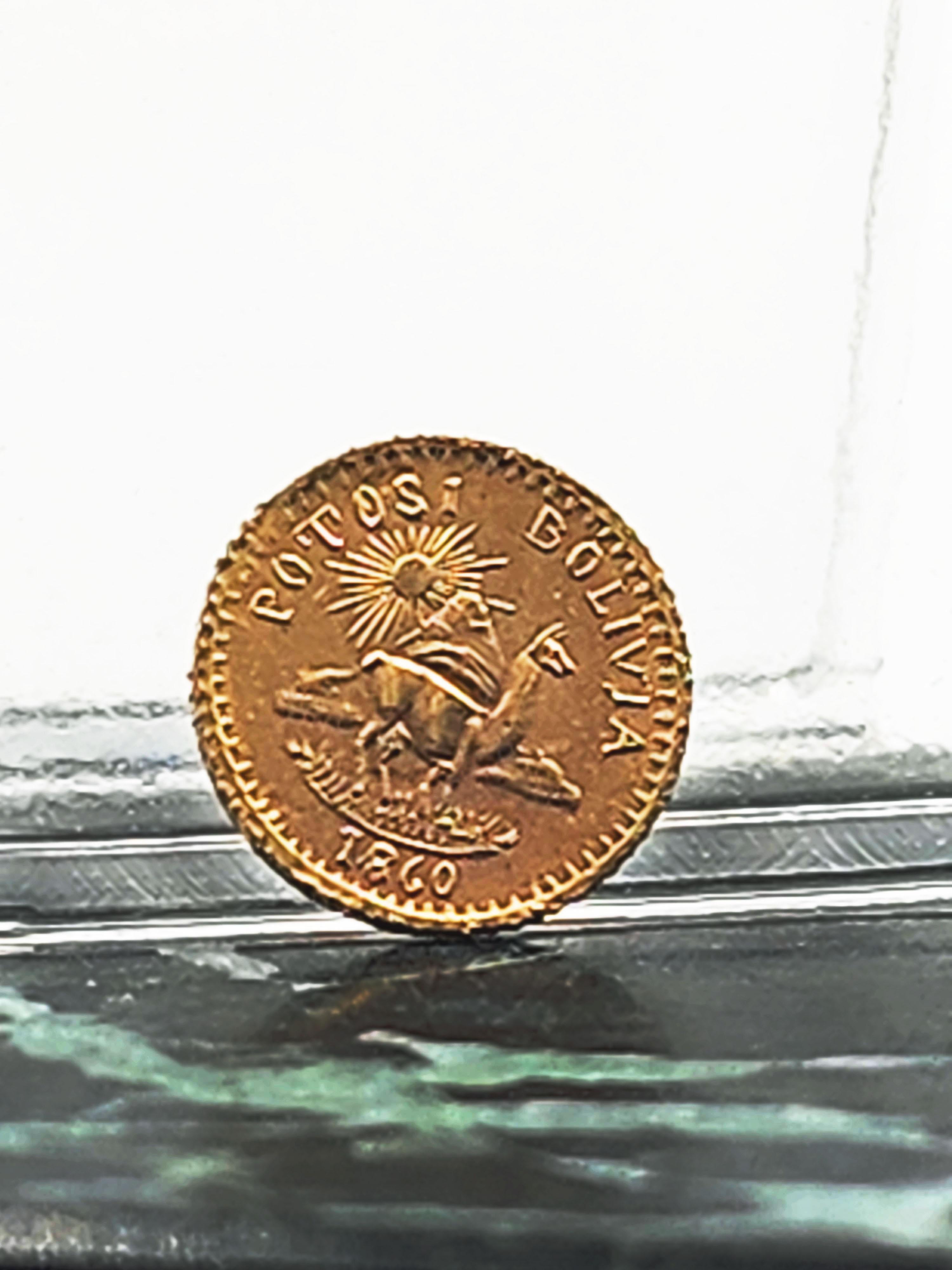 Potosi medal Gold Bolivia 1860s For Sale 2