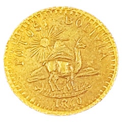 Potosi medal Gold Bolivia 1860s