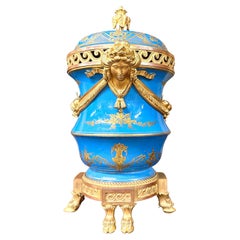 Potpourri In Sèvres Porcelain And Gilt Bronze. Mounted Vase, Napoleon III Period