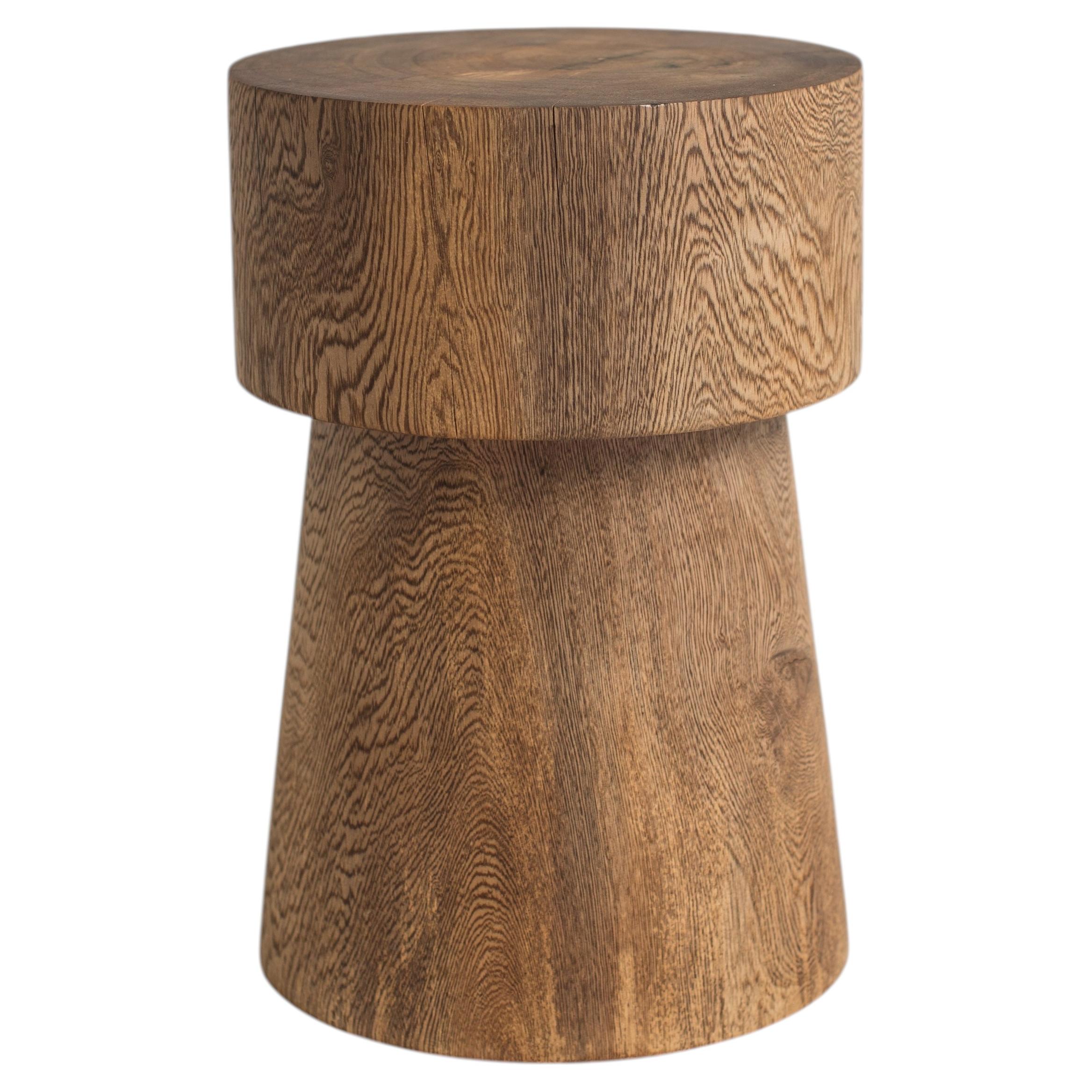 Potro Stool - Contemporary solid Amapa woodturned stool from Mexico For Sale