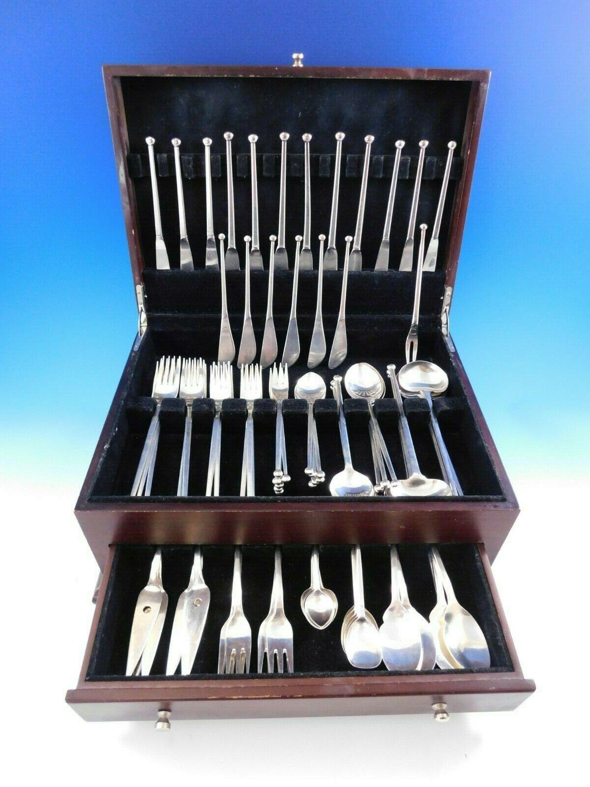 Josef Hoffmann

Exceedingly rare Mid-Century Modern 85 piece set of sterling silver flatware designed by Josef Hoffmann (Germany) in the innovative “Pott 86” pattern. This superb set includes:

6 dinner knives, 8