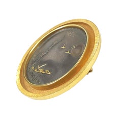 Potter Mellen Studios Gold and Shakudo Mix Metals Large Brooch