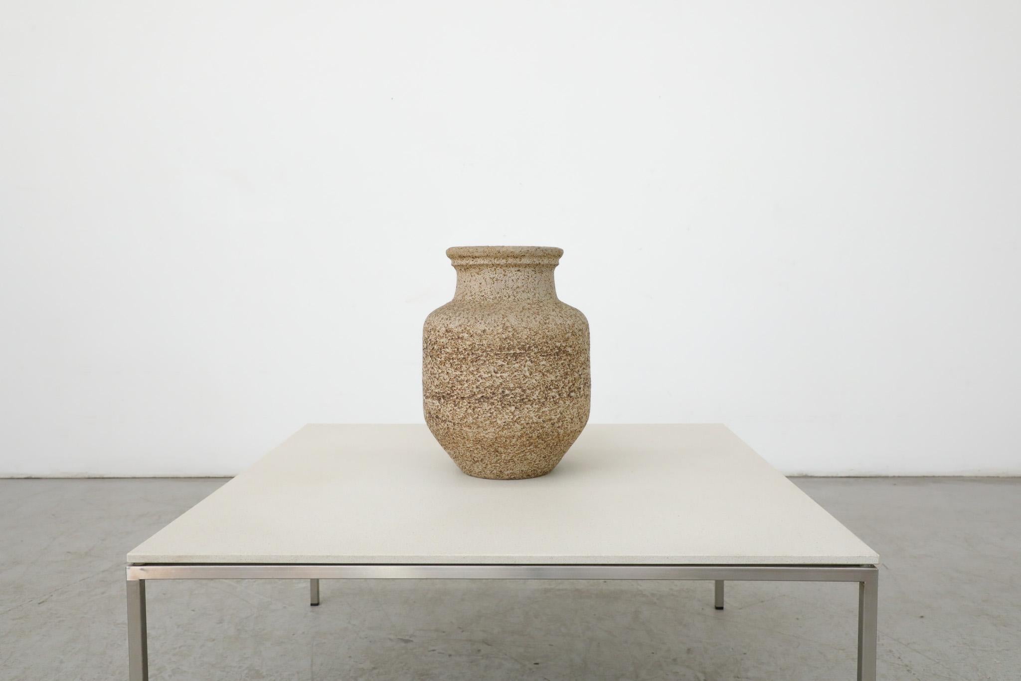Mid-Century Modern Potterij Jaap Ravelli (attr) Large Tan Mid-Century Dutch Ceramic Jug or Vase For Sale