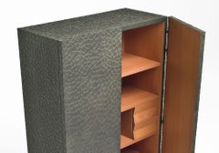 POTTERS Black Cabinet in Solid Ash and Pear Wood and Brass - Tortoise Effect