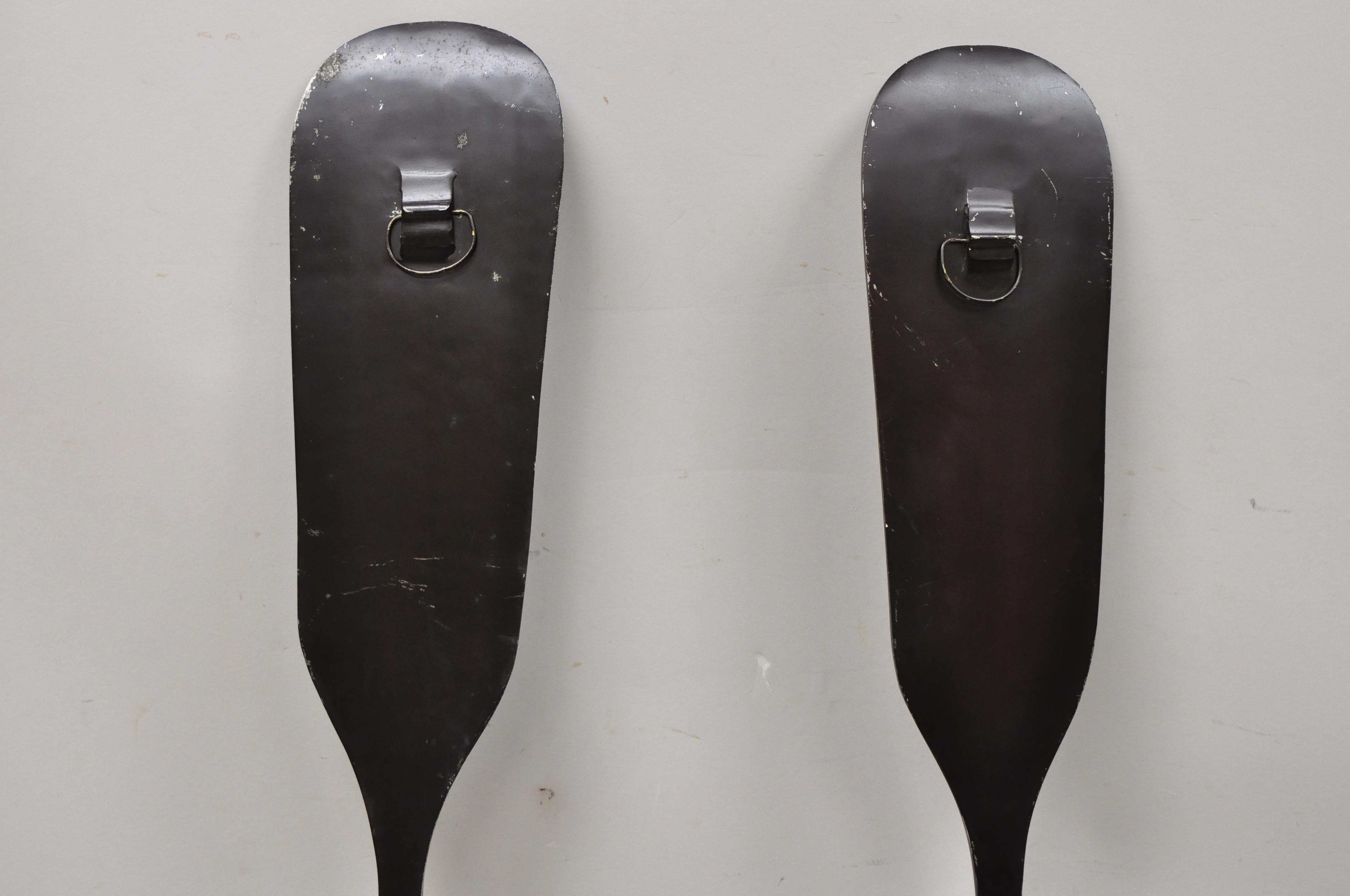 Pottery Barn Large Fork and Spoon Metal Cast Aluminum Wall Art Decor In Good Condition In Philadelphia, PA