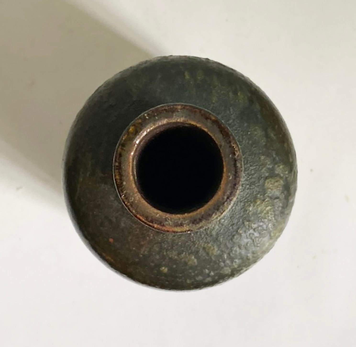 Pottery Bottle with Original Wood Stopper Attributed to Aldo Londi for Bitossi For Sale 4