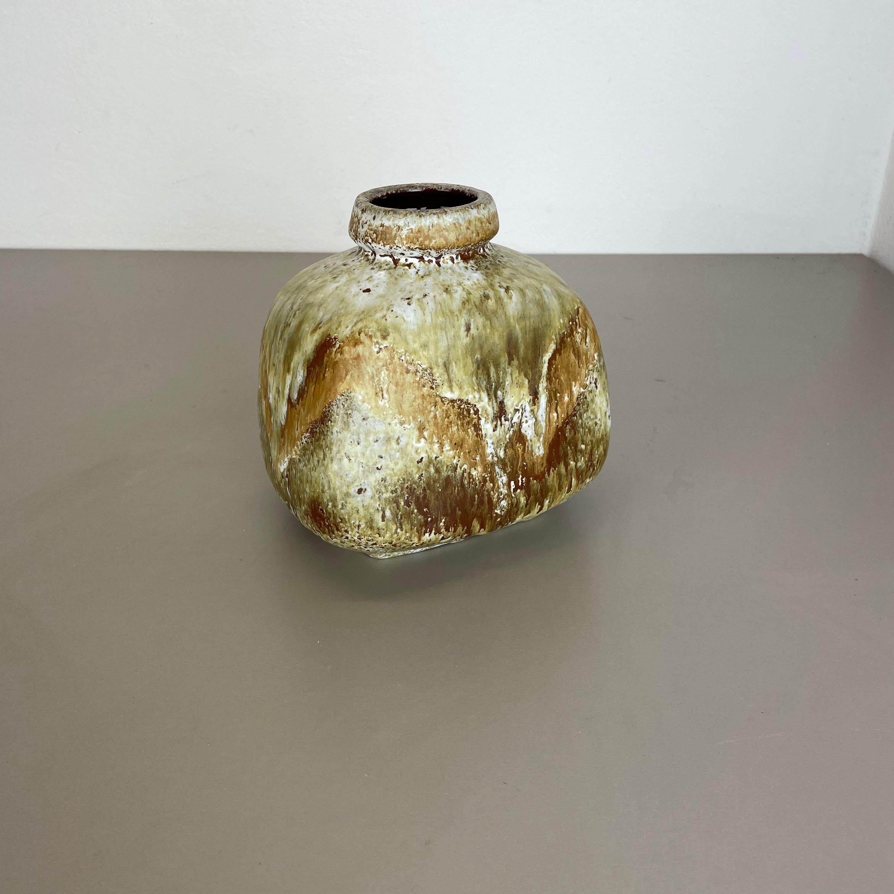 Mid-Century Modern Vase en poterie lave grasse multicolore « 814 » fabriqué par Ruscha, 1970 en vente