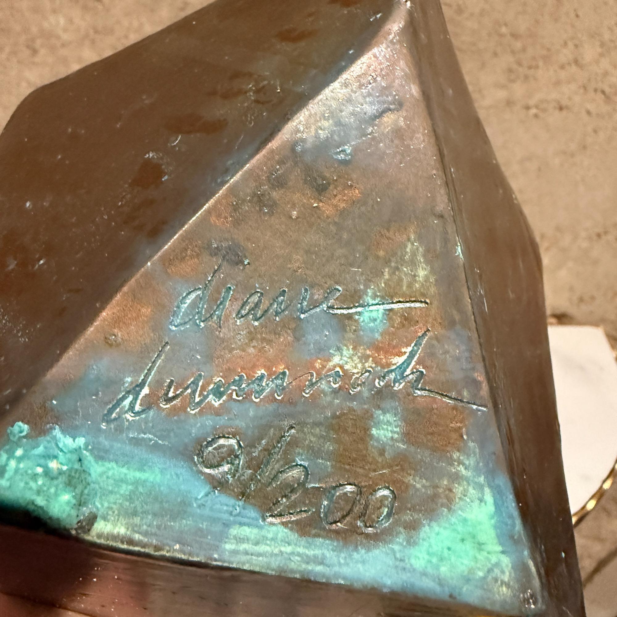 Pottery Faux Bronze Geometric Tea Pot Ceramic Studio Signed For Sale 7