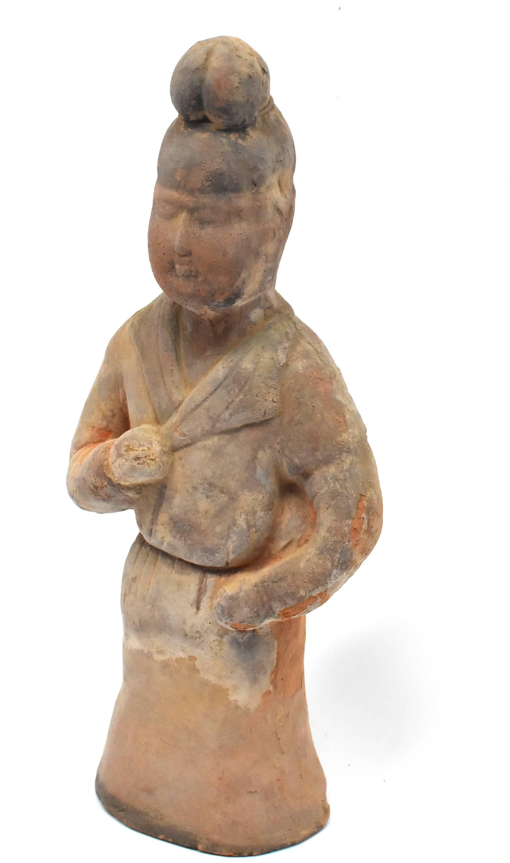 Terracotta Chef Figure in Han Style In Good Condition For Sale In Somis, CA