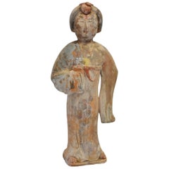 Vintage Pottery Figure Court Lady, Chinese Tang Style