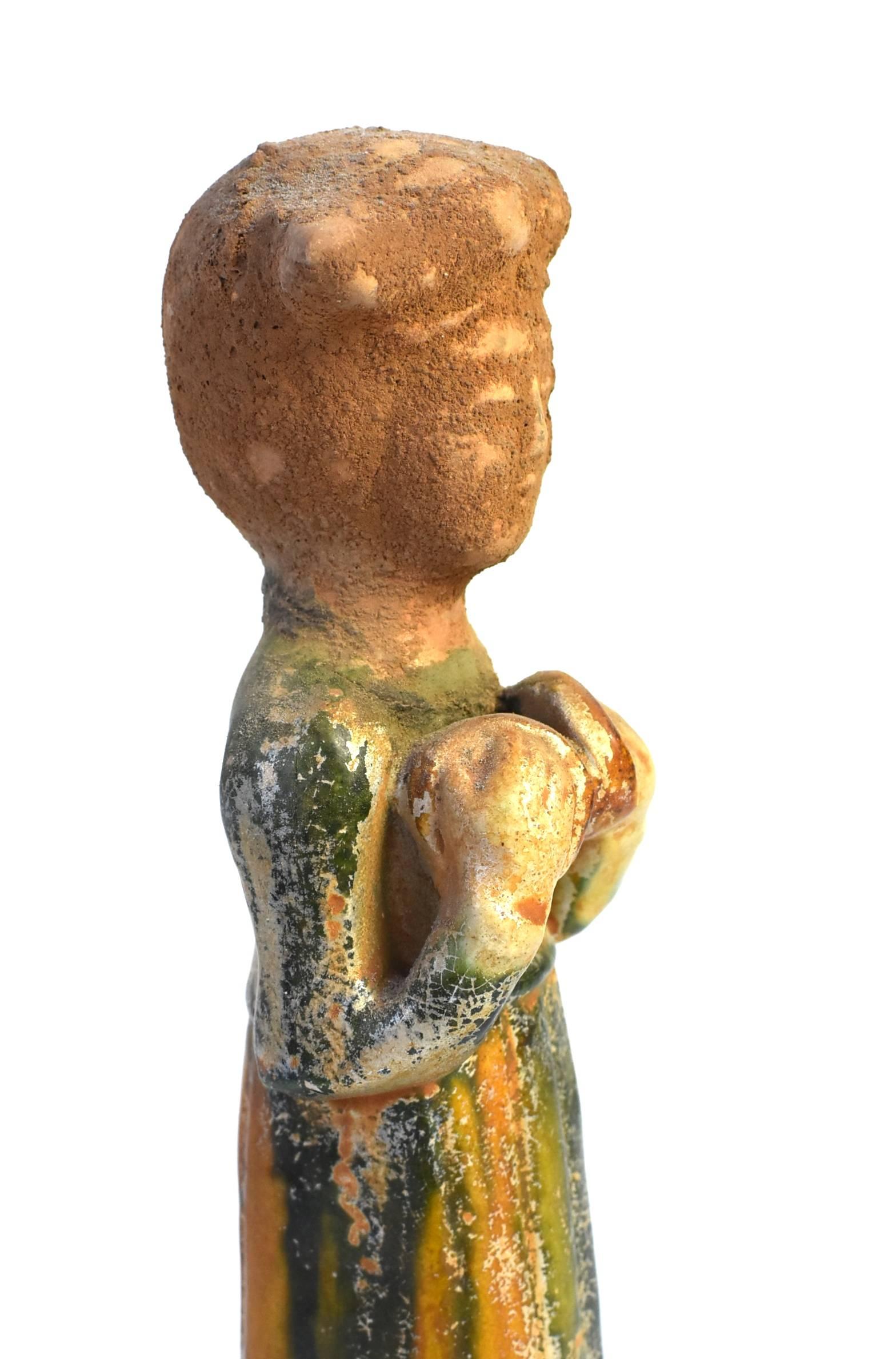 20th Century Pottery Figure Musician, Tang San Cai Terracotta