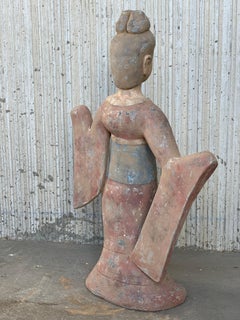 Pottery Figure Seductress & Dancer Lady, Han Style Terracotta