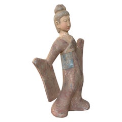 Pottery Figure Seductress & Dancer Lady, Han Style Terracotta
