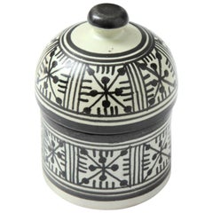 Pottery from Morocco, Cream and Black Color, Contemporary, Ceramic, Handcrafted