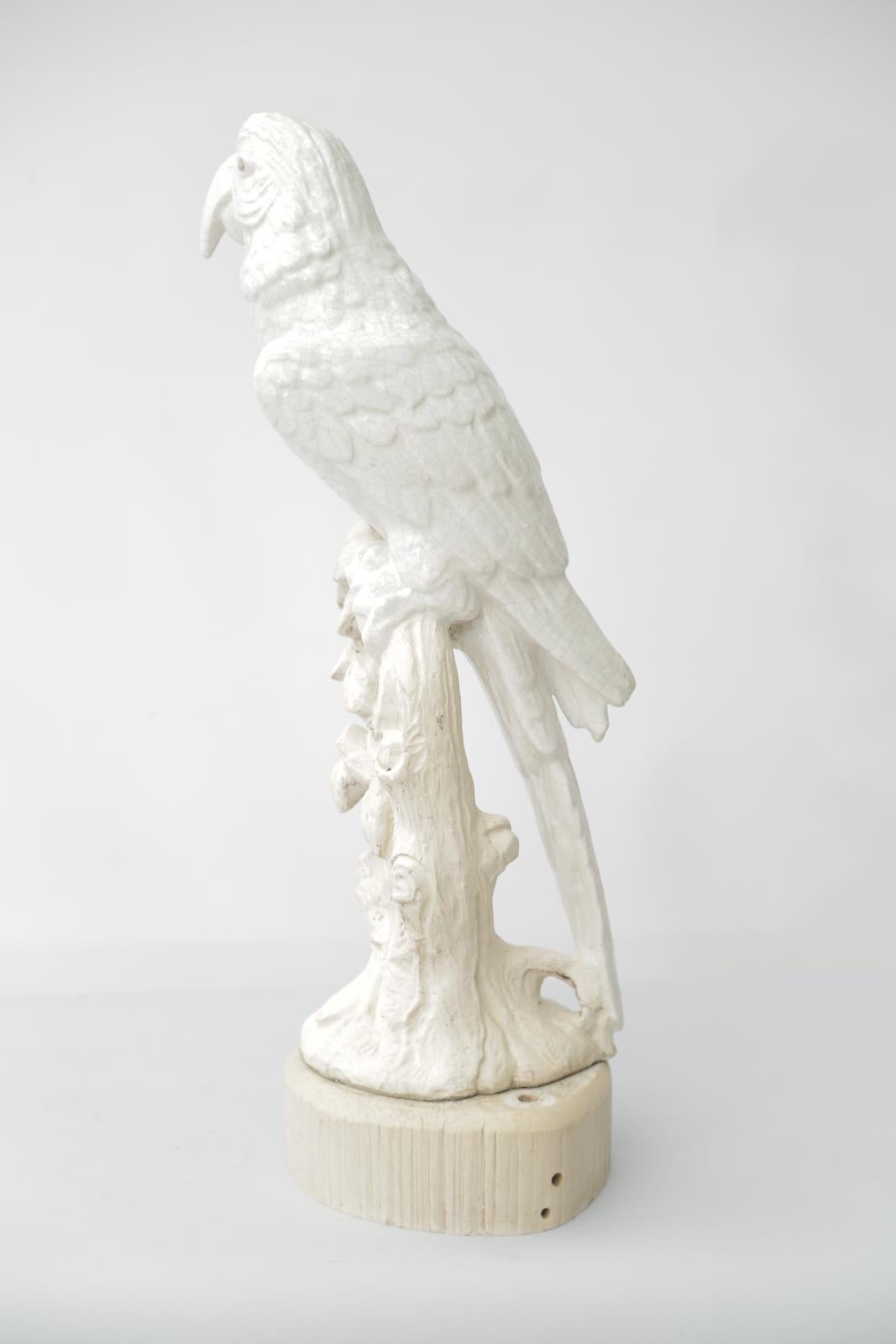 Glazed Pottery Parrot Sculpture For Sale