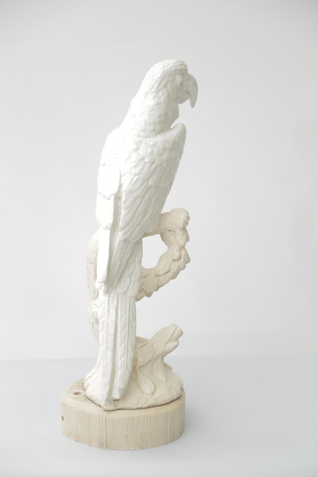 Pottery Parrot Sculpture In Good Condition For Sale In West Palm Beach, FL