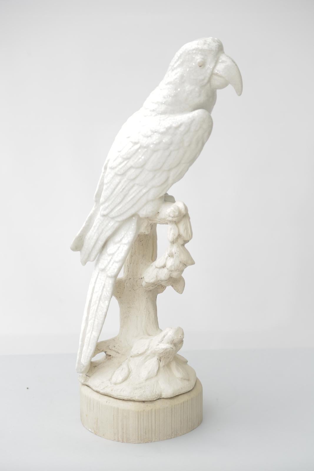 20th Century Pottery Parrot Sculpture For Sale