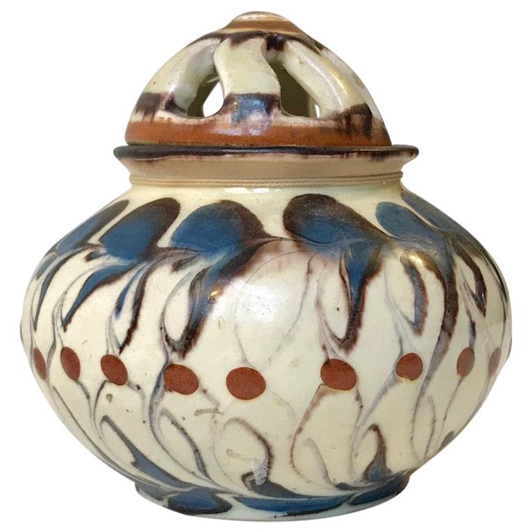 Pottery Potpourri Vase by Herman A. Kähler for Kähler, Denmark, 1920s