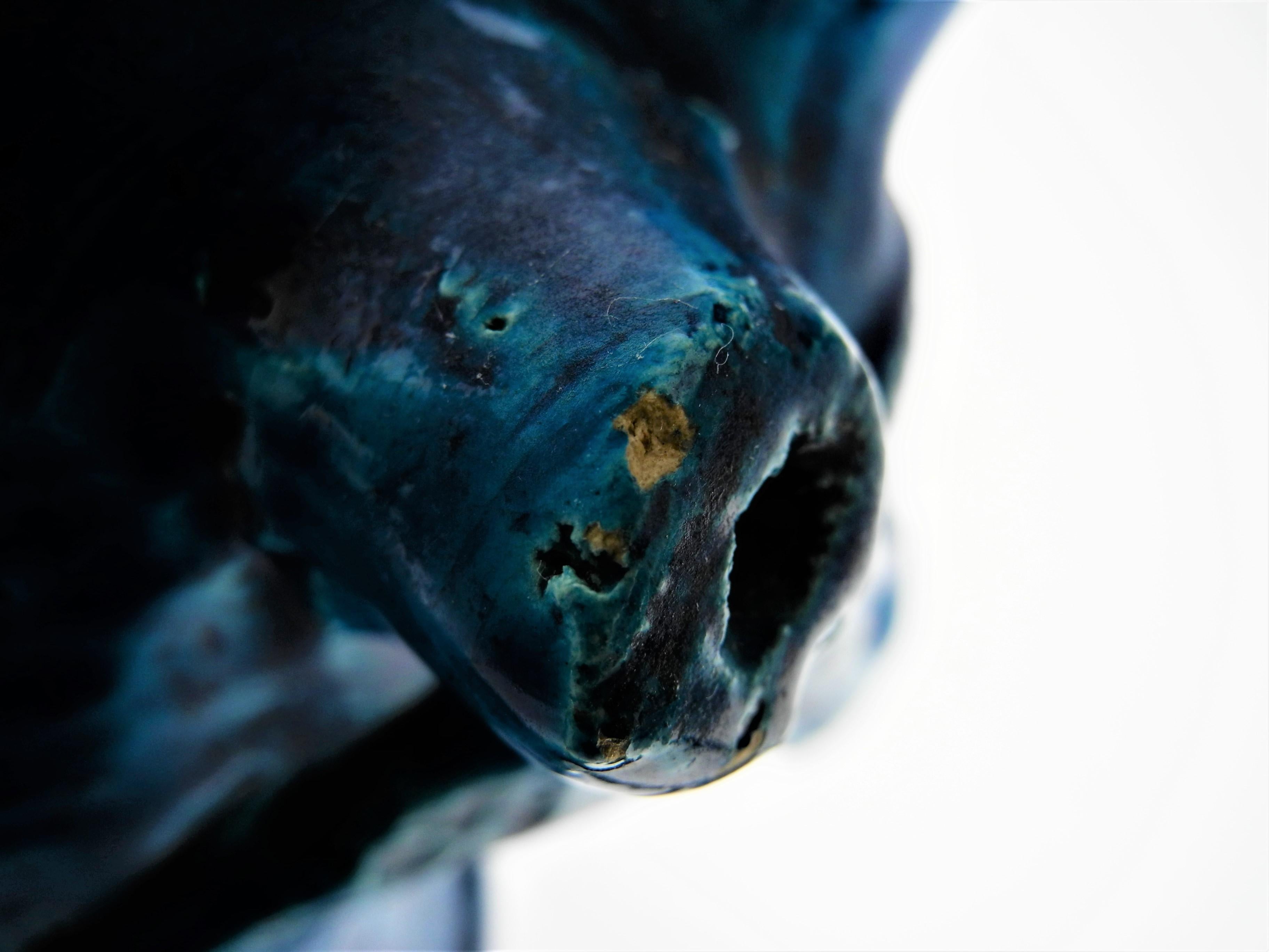 Keramik-Skulptur „Rimini-Blau“ Pferd von Aldo Londi für Bitossi 9