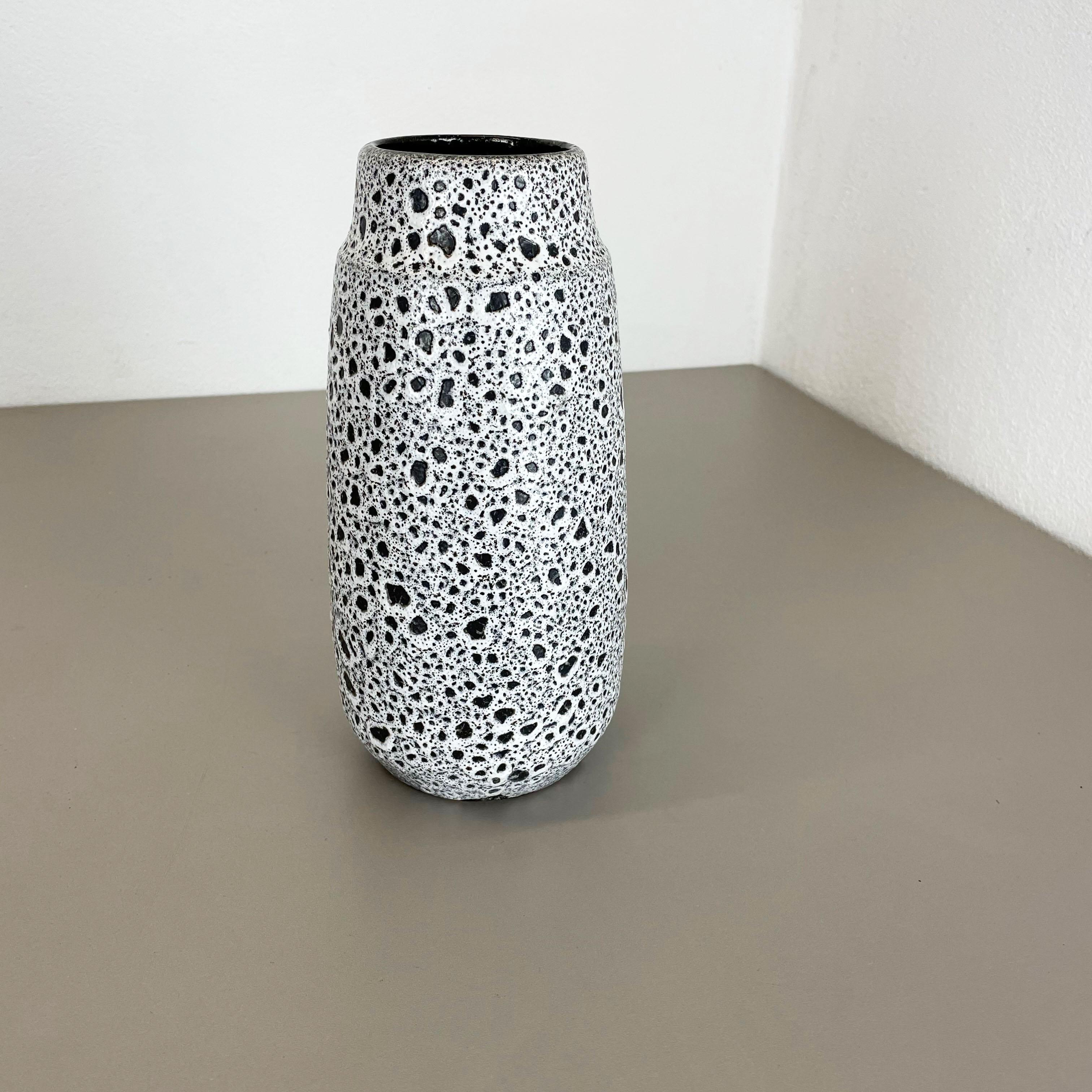 Mid-Century Modern Pottery Super White Color Fat Lava Multi-Color Vase Scheurich Germany WGP, 1970 For Sale