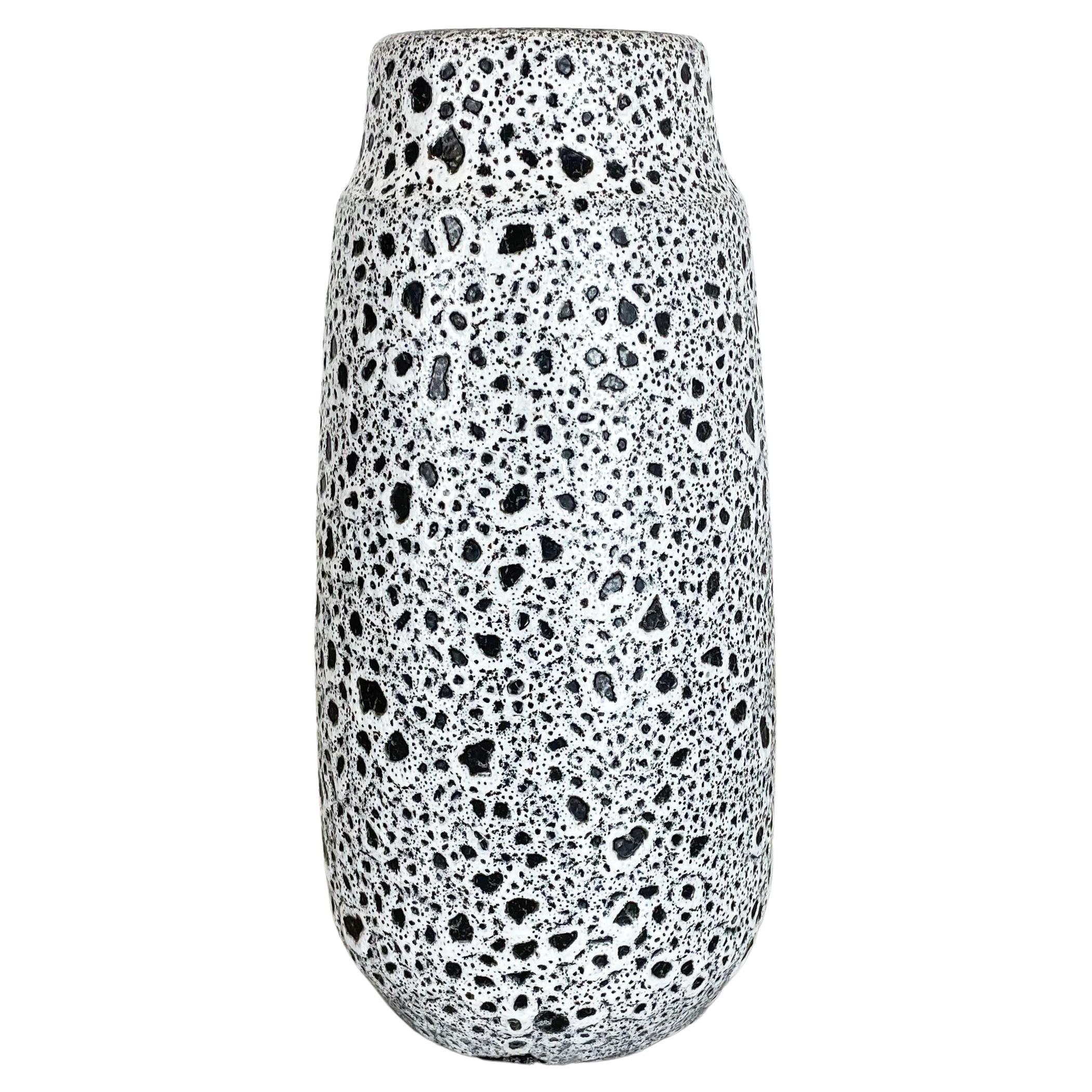 Pottery Super White Color Fat Lava Multi-Color Vase Scheurich Germany WGP, 1970