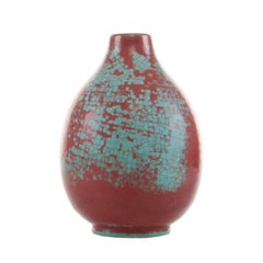 Pottery Vase by Michael Andersen & Son, 1930s Persia Glazing in Rose/Turquoise