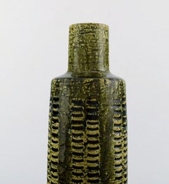 Pottery Vase from Palshus in Olive Green Glaze by Per Linnemann-Schmidt