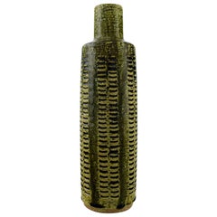Pottery Vase from Palshus in Olive Green Glaze by Per Linnemann-Schmidt