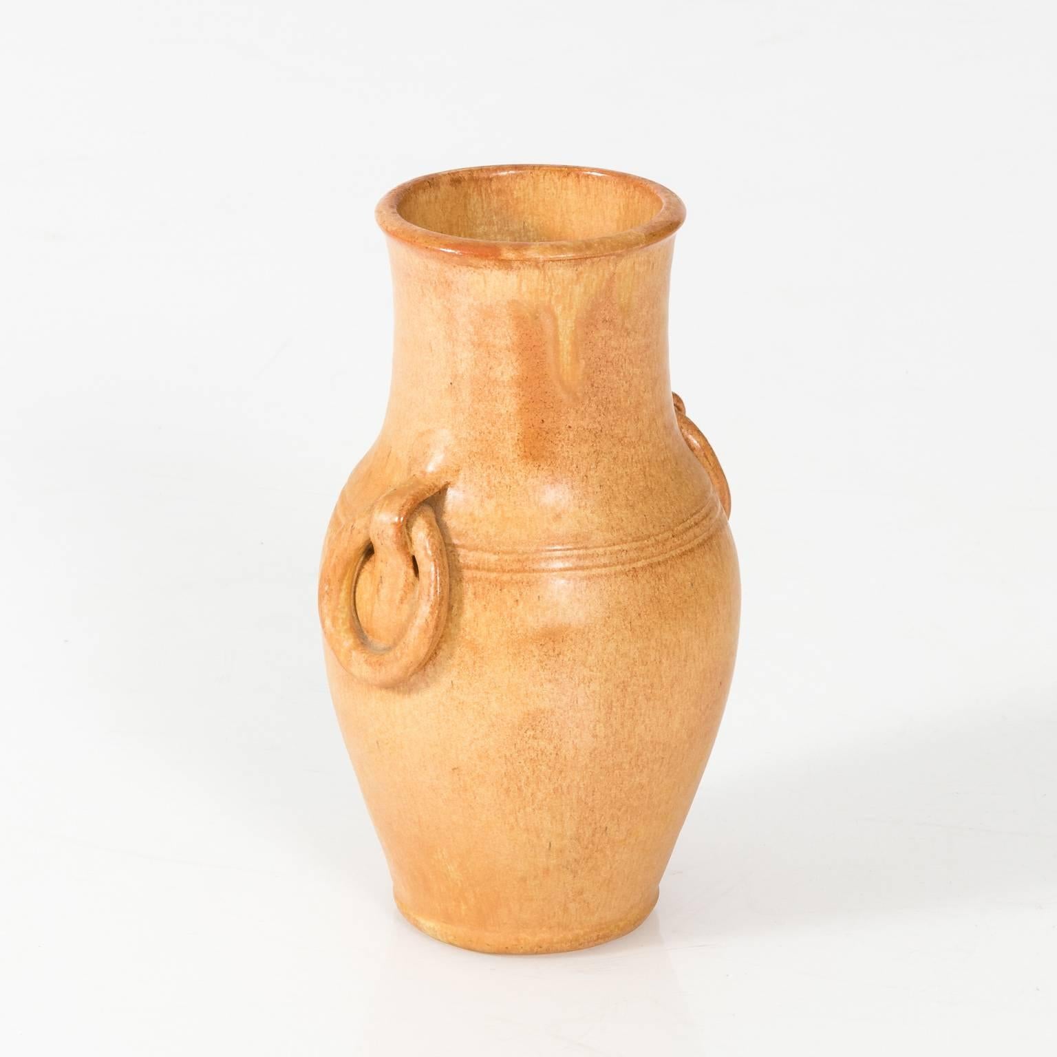 Glazed Pottery Vase with Handles by Seagrove