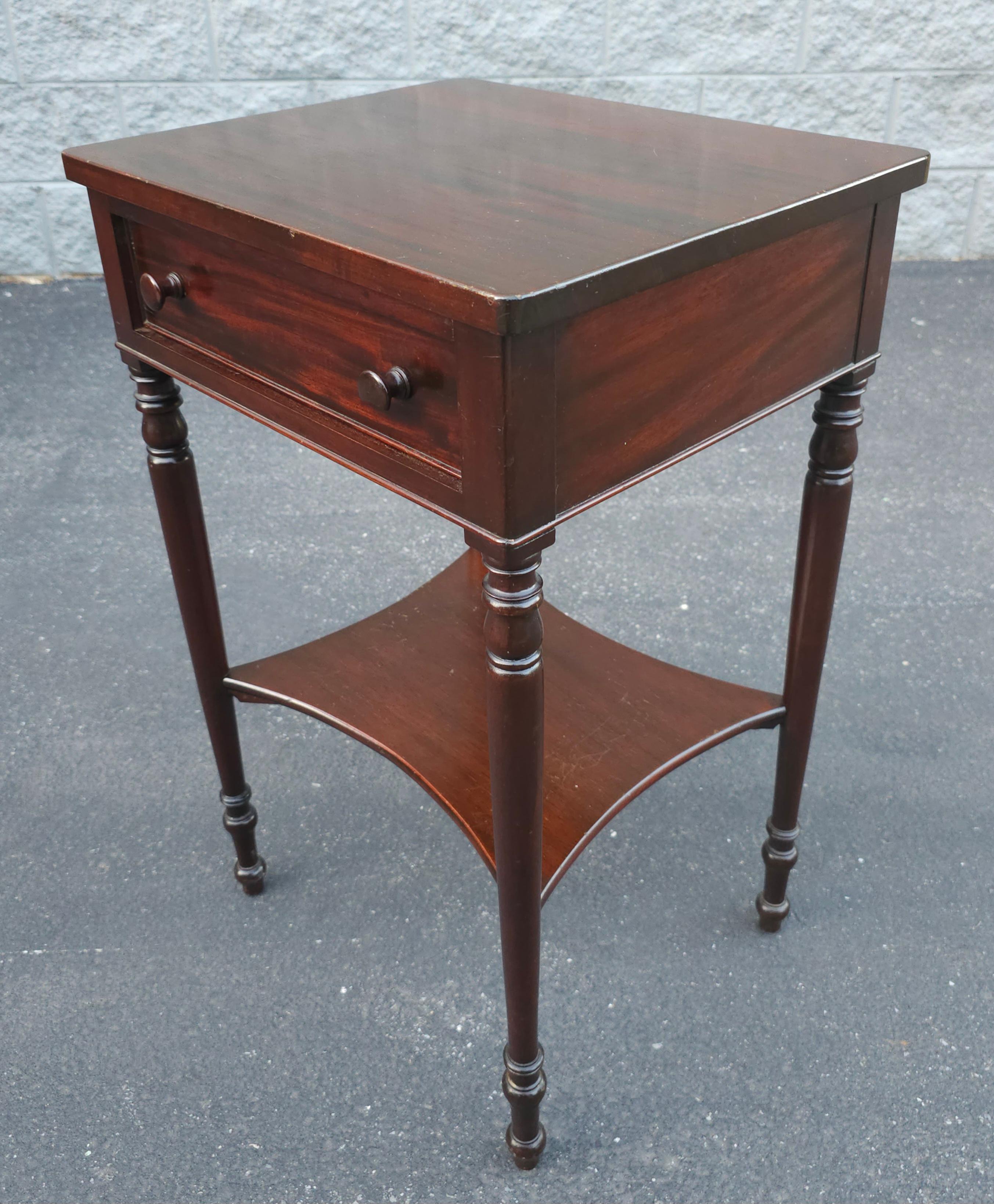 Potthast Brothers Mid Century American Federal Mahogany Handcrafted Side Table For Sale 8