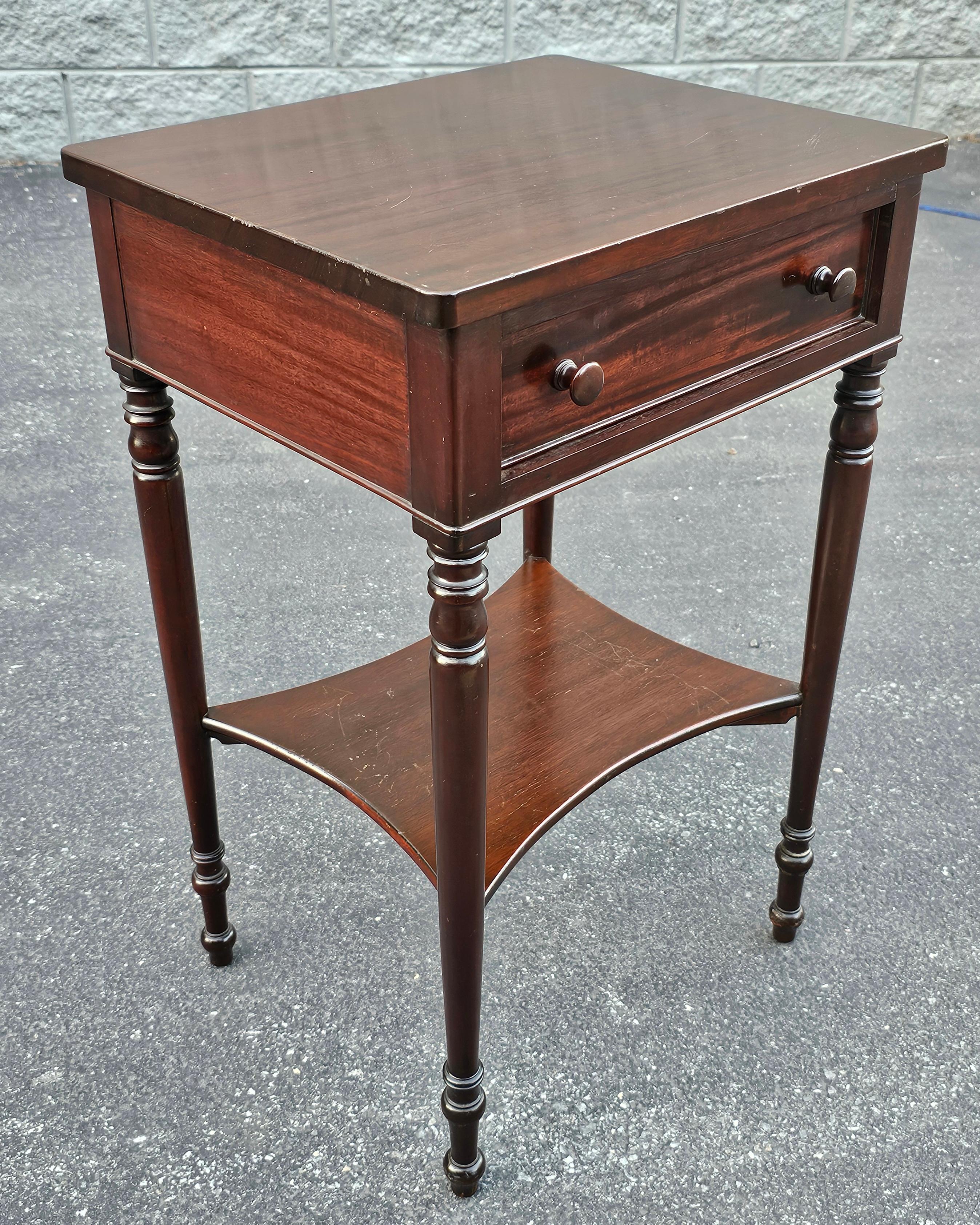 20th Century Potthast Brothers Mid Century American Federal Mahogany Handcrafted Side Table For Sale