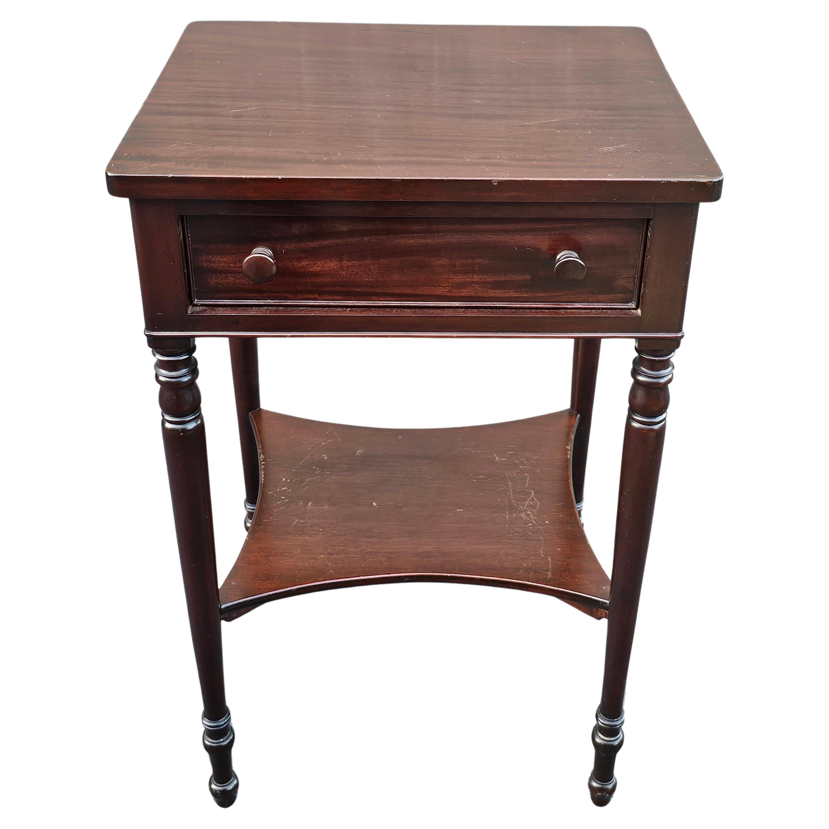 Potthast Brothers Mid Century American Federal Mahogany Handcrafted Side Table For Sale