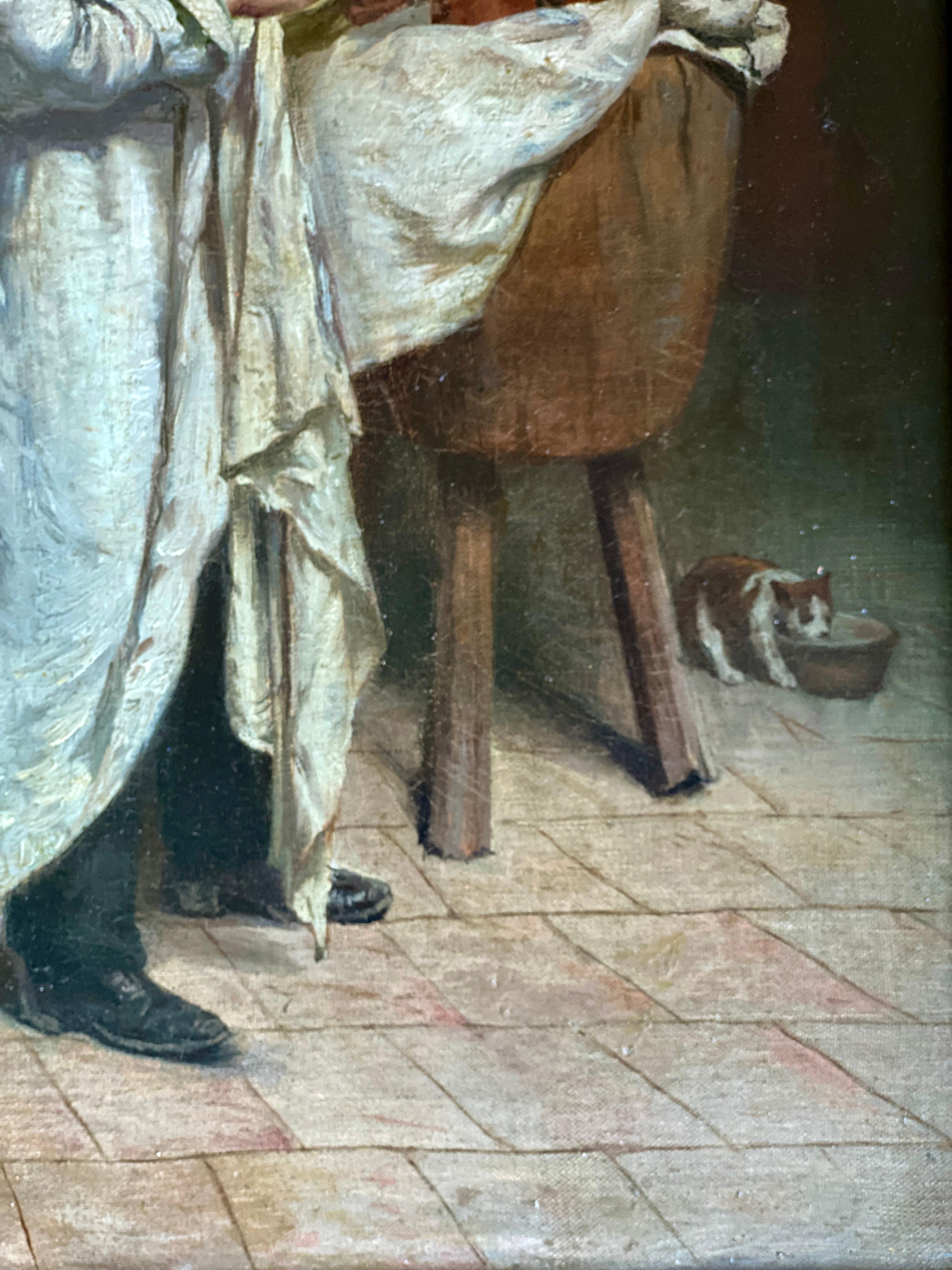 Le Petit Patissier, Henri Pottin, Paris 1820 – 1864, French Painter - Realist Painting by Pottin Henri