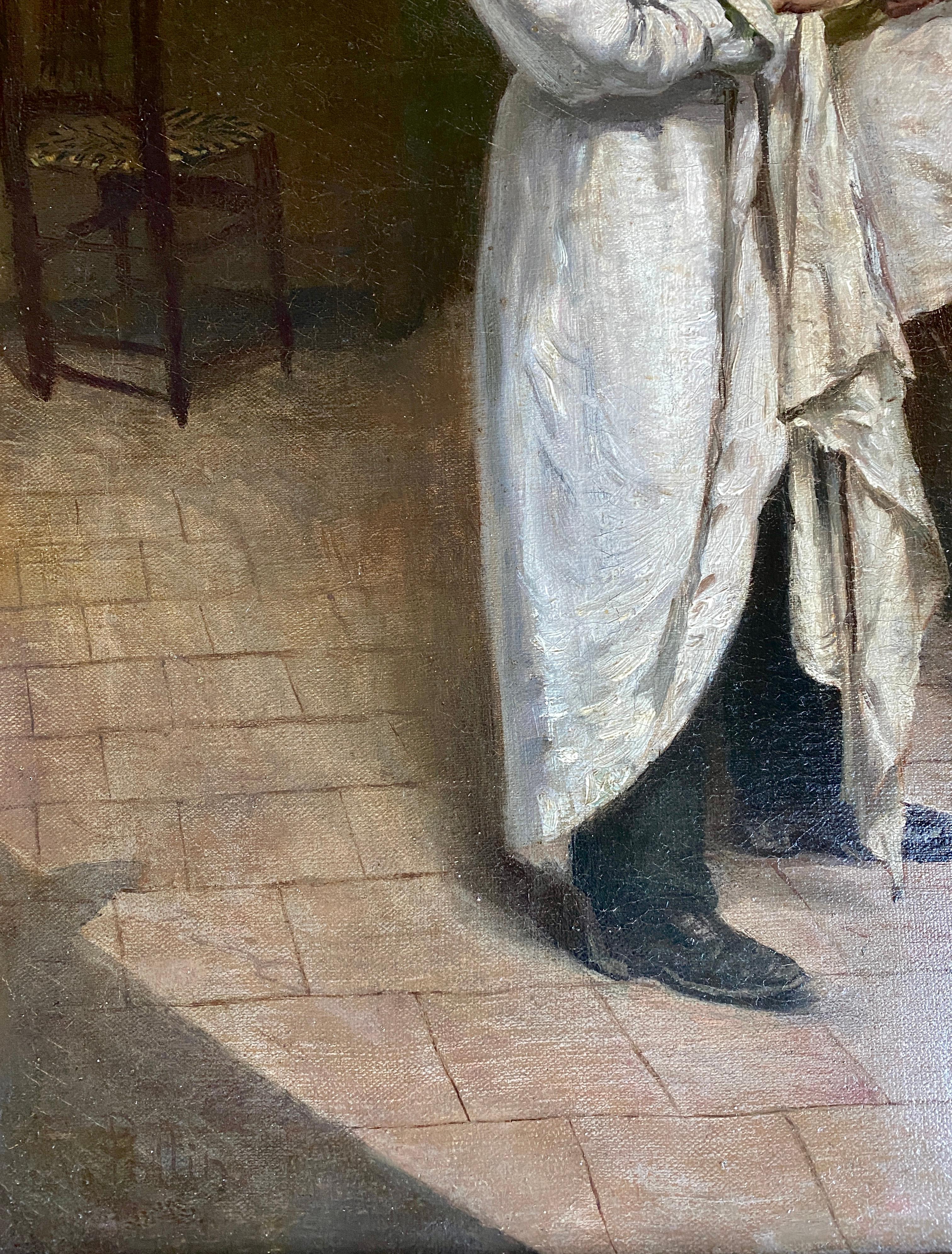 Le Petit Patissier, Henri Pottin, Paris 1820 – 1864, French Painter - Brown Interior Painting by Pottin Henri