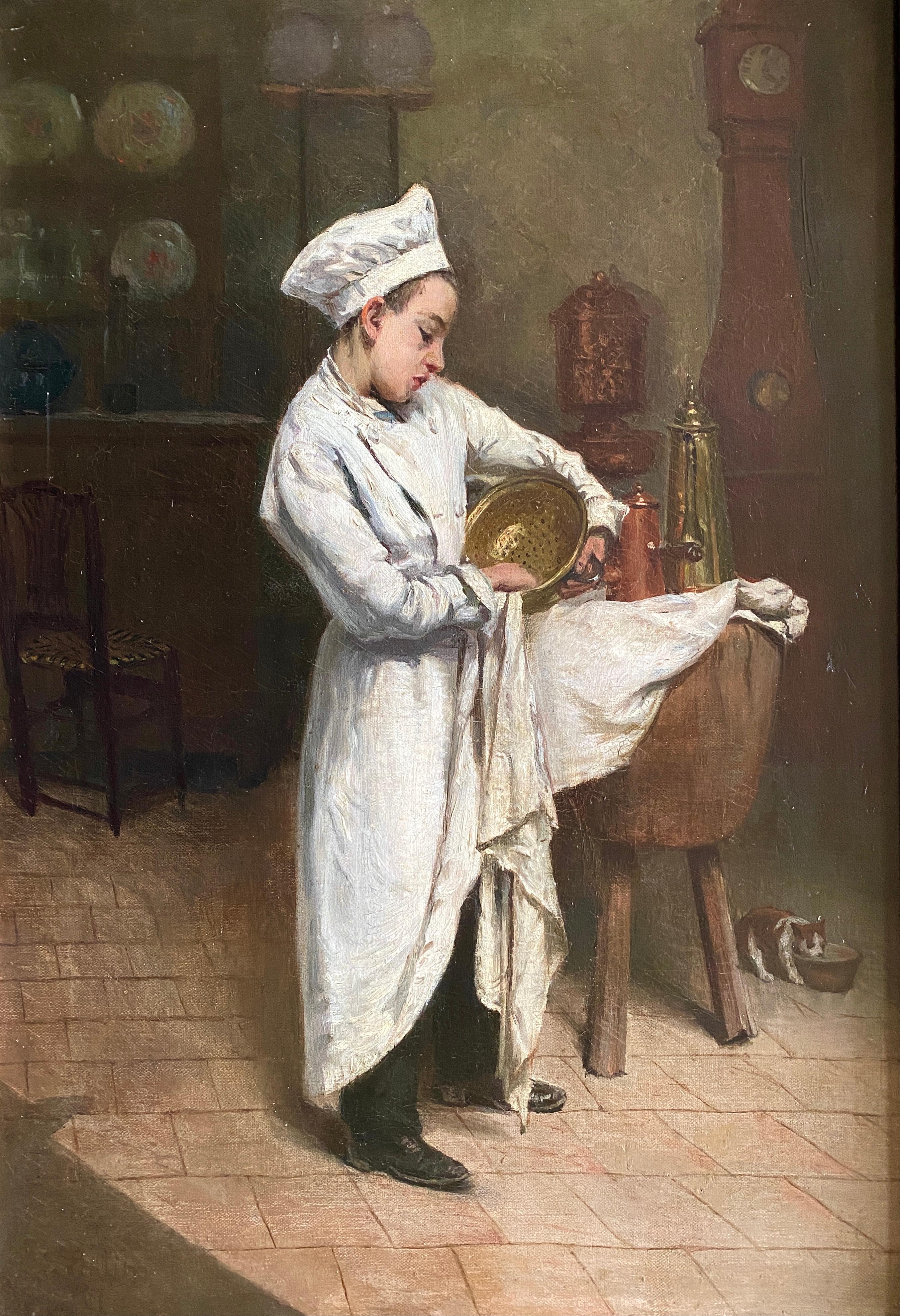 Le Petit Patissier, Henri Pottin, Paris 1820 – 1864, French Painter - Painting by Pottin Henri