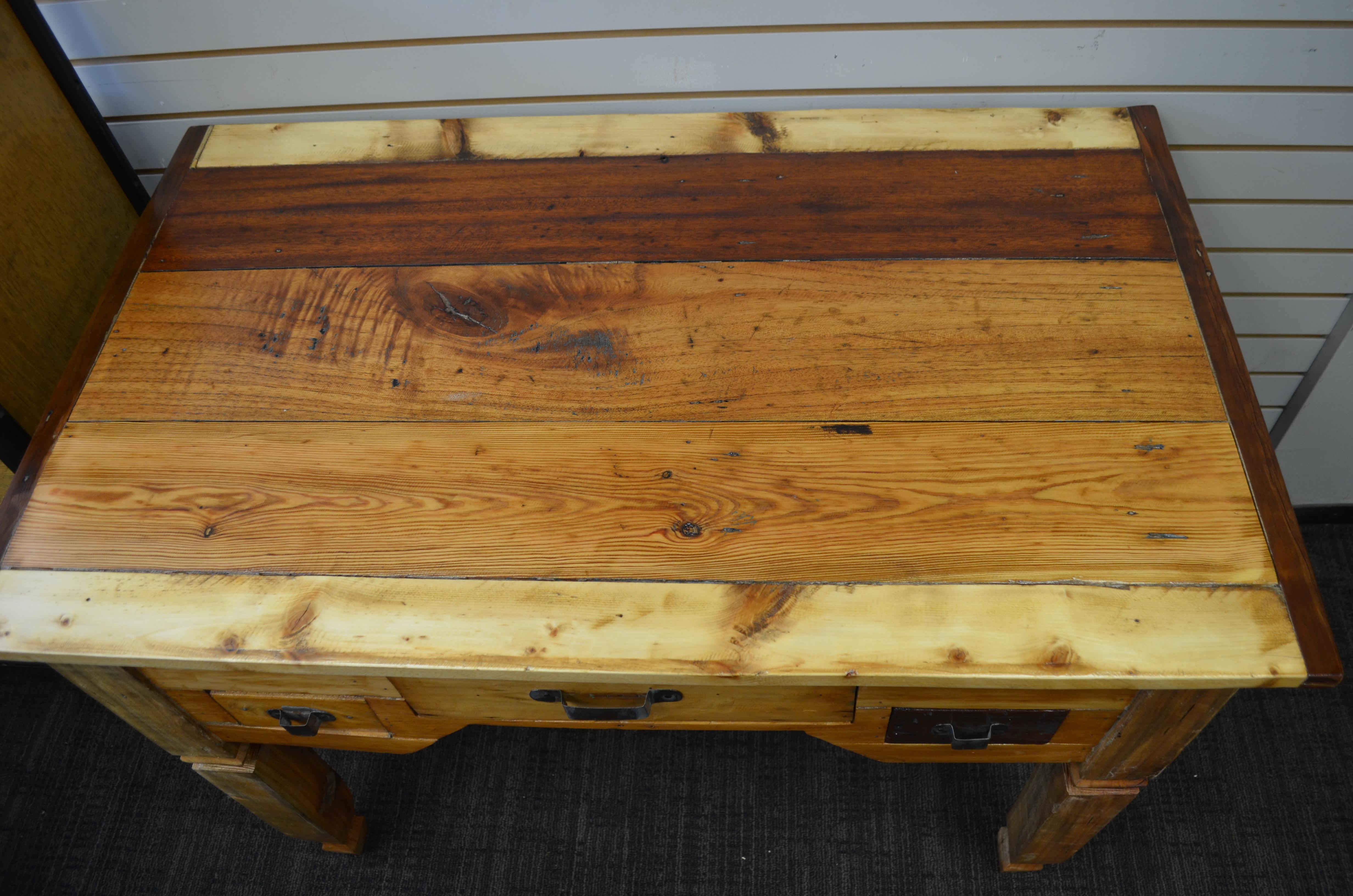 Potting Table, Hall, Host Table Handcrafted of Five Old-Growth Woods, circa 1880 11
