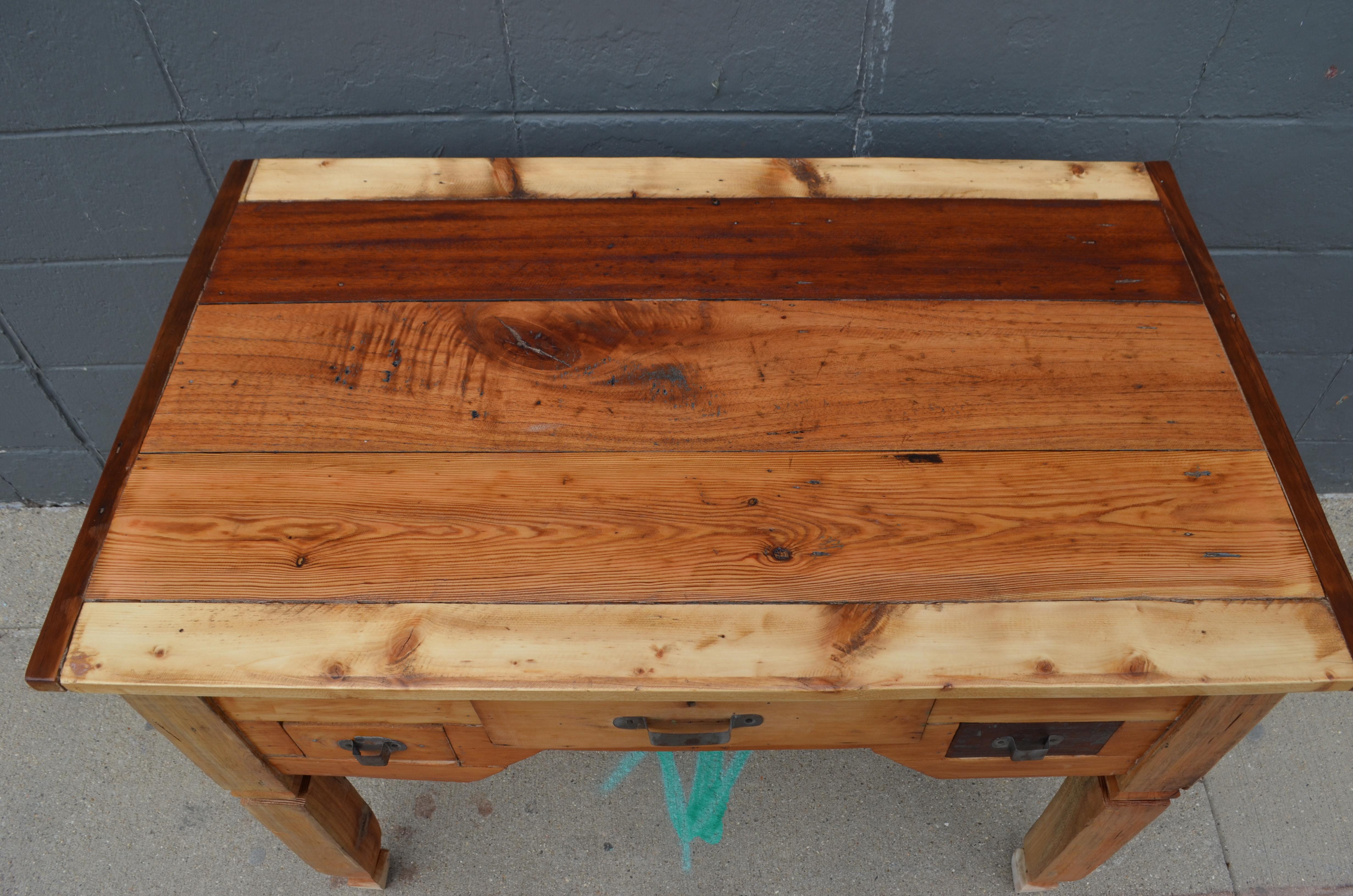 Potting Table, Hall, Host Table Handcrafted of Five Old-Growth Woods, circa 1880 1