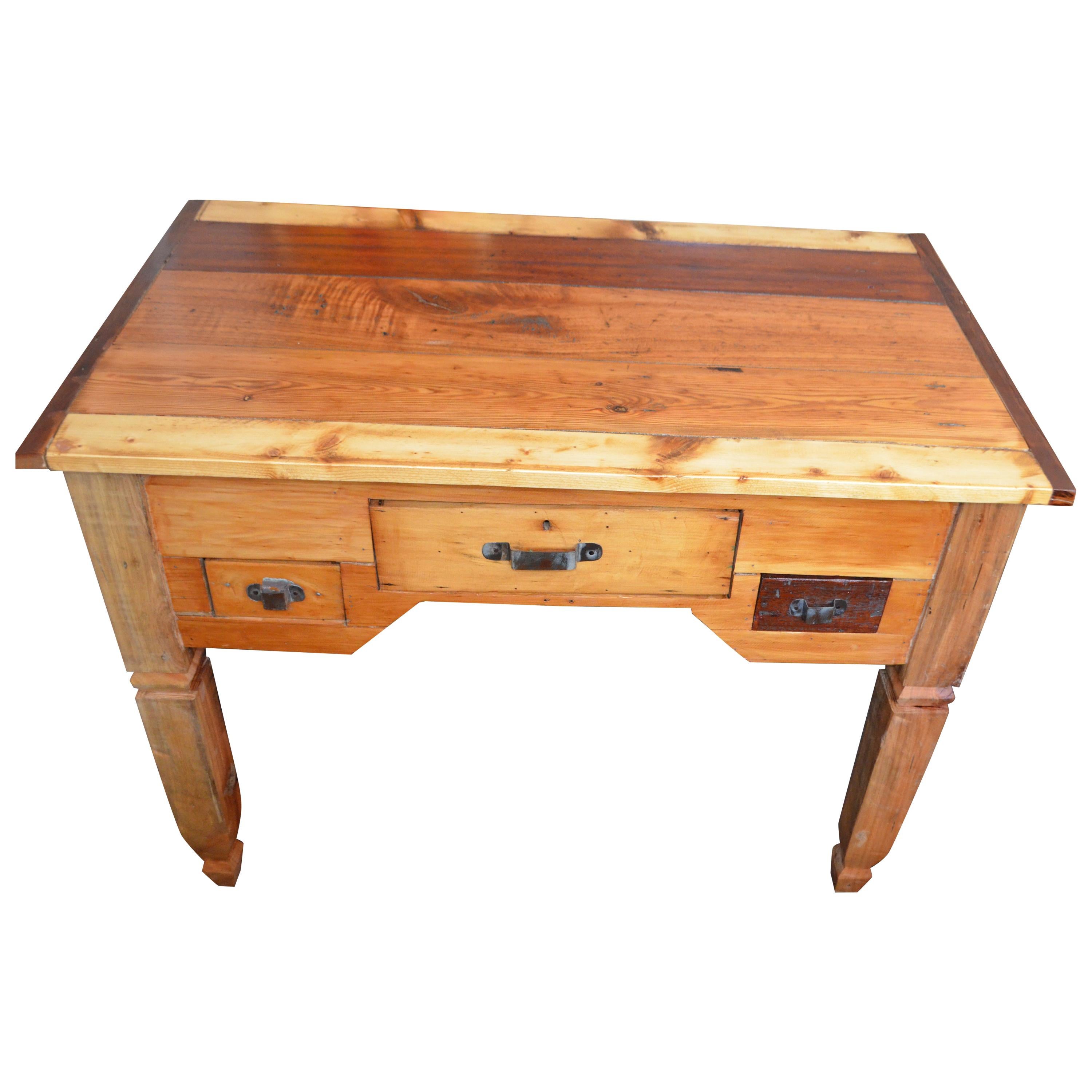 Potting Table, Hall, Host Table Handcrafted of Five Old-Growth Woods, circa 1880