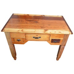 Antique Potting Table, Hall, Host Table Handcrafted of Five Old-Growth Woods, circa 1880
