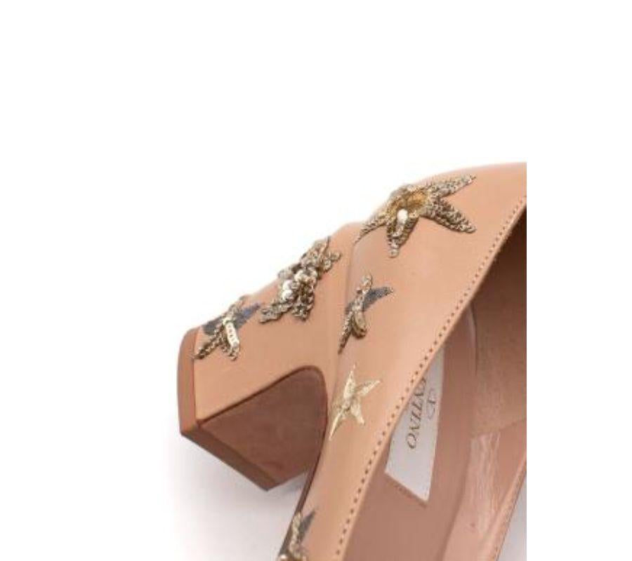Valentino Poudre Leather Sequin Embellished Mary Jane Heeled Pumps For Sale 2