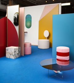 Pouf Chachachá Pink & Red with Fringes