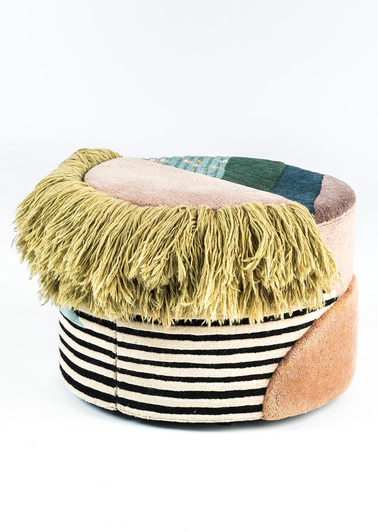 Contemporary Pouf Charaktere Colette by Lyk Carpet For Sale