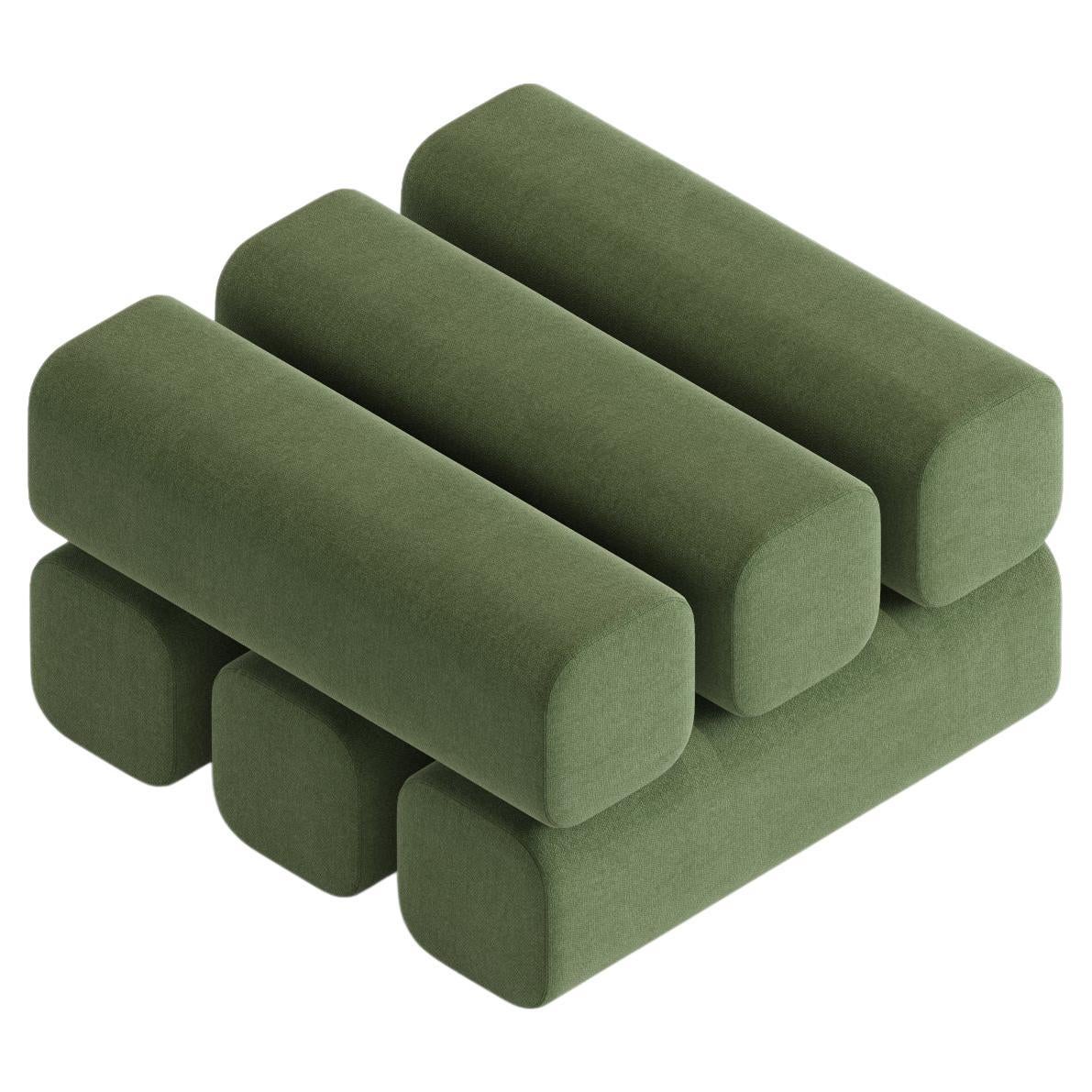 Ottoman pouf Drova 6 in Green color by Woo For Sale