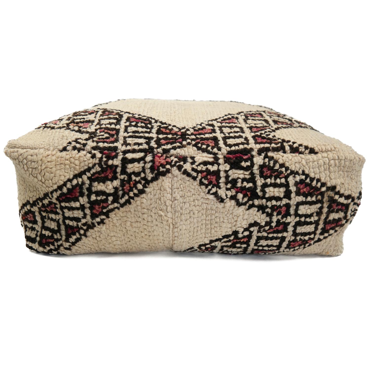 Pouf from Morocco Natural Floor Cushion Moroccan Ottoman In Good Condition For Sale In Zaandam, NL